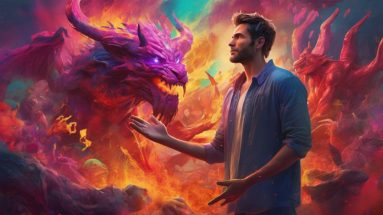 This picture is depicting a Christian man bringing deliverance and healing to another by confronting the demons in the Spiritual Realm